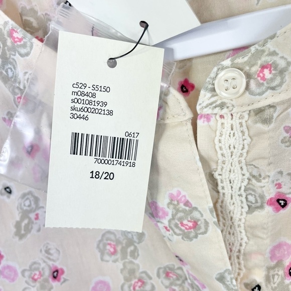 Lane Bryant Cotton Button Front Floral 3/4 Sleeves Top Pink NWT - Picture 12 of 13